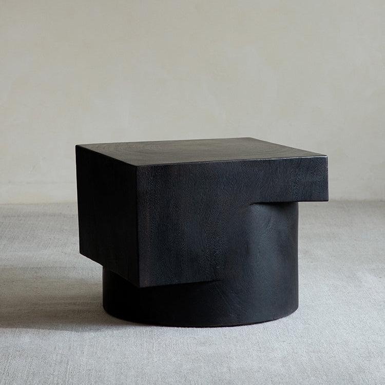 wood coffee table, solid wood center table, modular coffee table, geometric wooden table, sculptural wood furniture, handmade wood coffee table, modern solid wood furniture, rustic wooden decor, artisan wood table