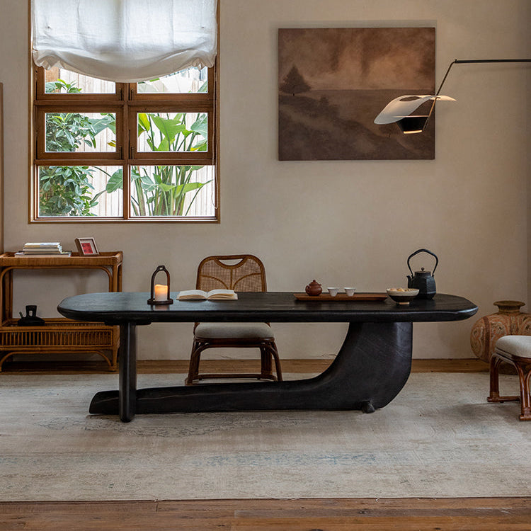 koi table, sculptural wood table, solid wood tea table, organic furniture, handcrafted furniture, piexlculpt studio, wabi sabi furniture, japanese design table, long wooden desk, art furniture