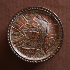 bamboo tea caddy, carved bamboo tea canister, leaf pattern tea jar, airtight tea storage, handcrafted tea container, wood engraving art, Piexlculpt Studio, artisan bamboo crafts, japanese tea box, loose leaf storage jar