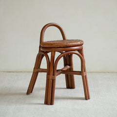 rattan stool, handwoven rattan stool, rattan carry stool, natural rattan furniture, portable stool, entryway stool, handcrafted seat, bohemian home decor