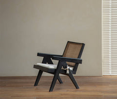 Chandigarh chair, rattan wood furniture, modernist wooden furniture, handwoven armchair, solid wood dining chair, minimalist home decor, mid-century design