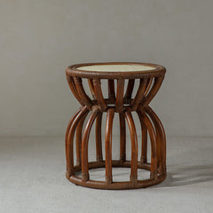 rattan side table, rattan accent table, rattan end table, handwoven rattan furniture, tropical style table, bohemian furniture, small rattan table, wicker round table