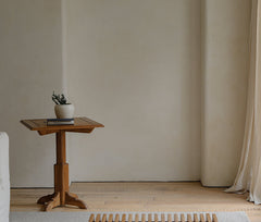 mori side table, solid wood end table, round side table, japanese minimalist furniture, wabi sabi furniture, handcrafted wood table, piexlculpt studio, zen furniture, wooden bedside table, natural oak side table