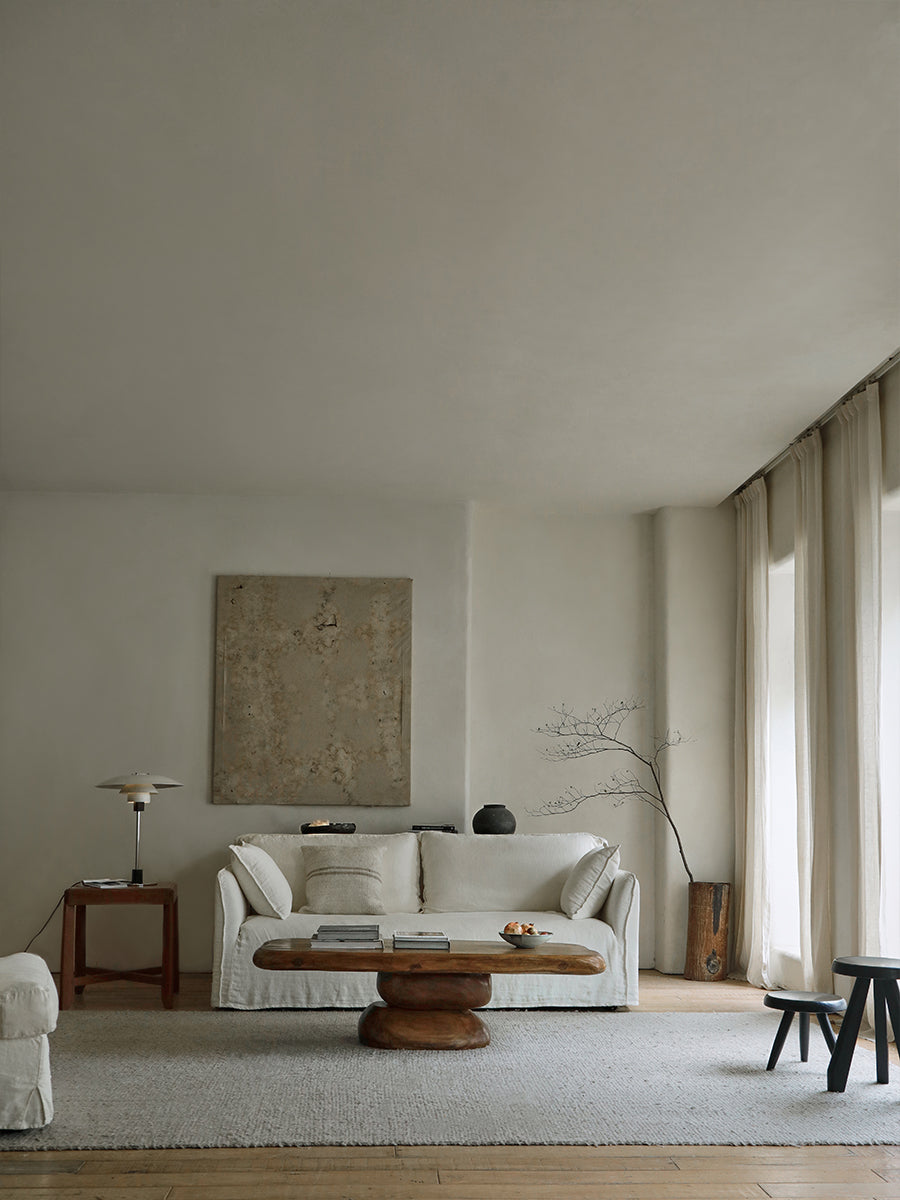 ryozen coffee table, solid wood tea table, zen furniture, wabi sabi coffee table, japanese minimalist furniture, handcrafted wooden table, piexlculpt studio, modern zen interior, natural oak table,