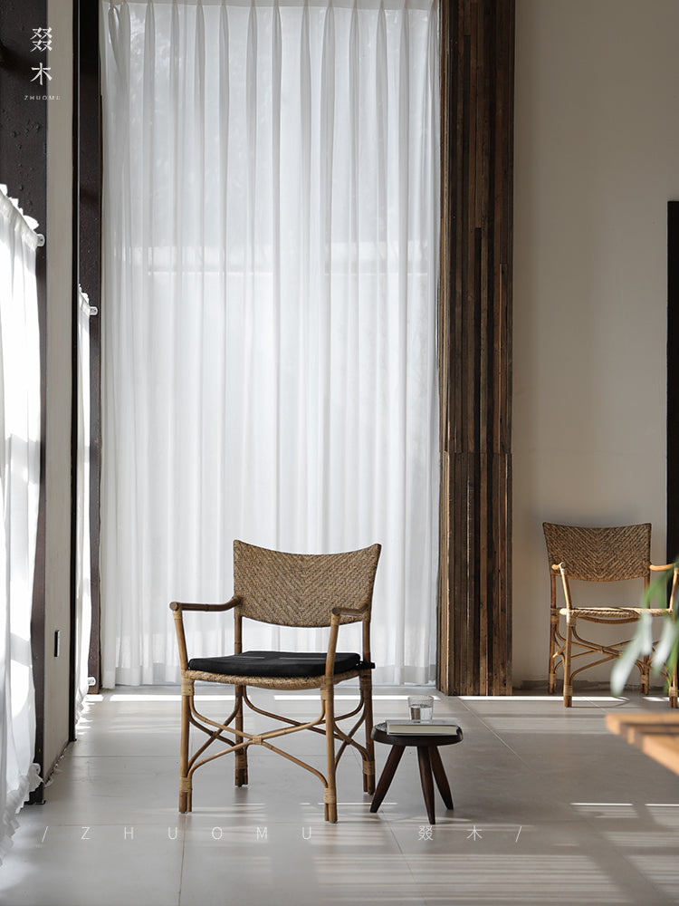 rattan dining chair, rattan armchair, tropical bistro chair, handwoven rattan furniture, natural rattan dining chair, bohemian furniture, rattan patio chair, tropical style chair