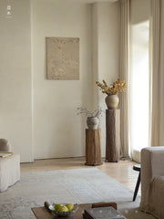 timber column stool, rustic wood side table, solid wood pedestal, wabi sabi furniture, natural wood decor, organic design, minimalist wooden stand, handcrafted stool, piexlculpt studio