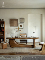 koi table, sculptural wood table, solid wood tea table, organic furniture, handcrafted furniture, piexlculpt studio, wabi sabi furniture, japanese design table, long wooden desk, art furniture