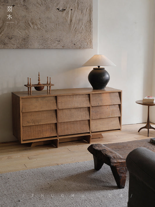 solid wood cabinet, reclaimed wood sideboard, vintage wood furniture, handmade wood storage, rustic sideboard, wabi-sabi furniture, reclaimed timber furniture, artisan wood cabinet, boho wood decor