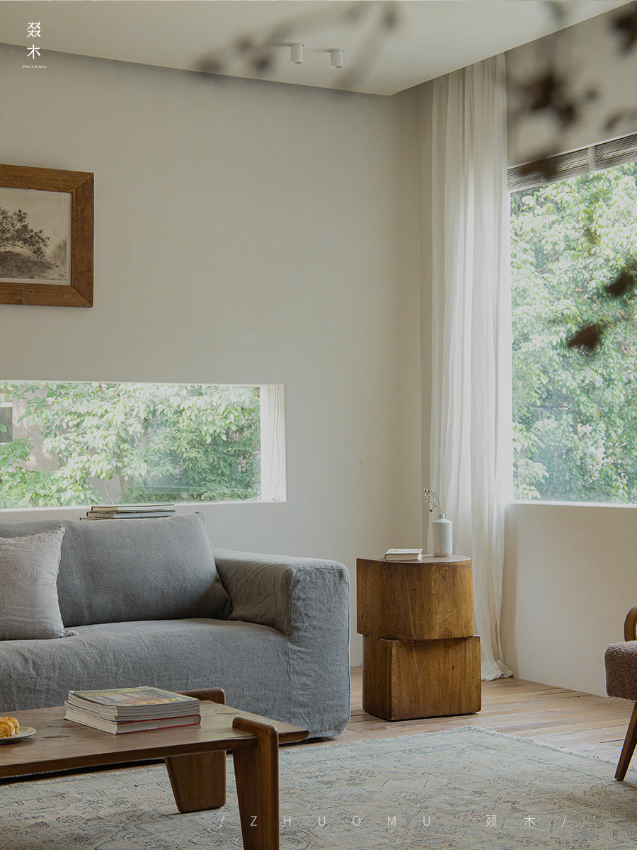 kaku side table, solid wood end table, geometric accent table, sculptural furniture, wabi sabi furniture, piexlculpt studio, minimalist side table, japanese design table, handcrafted wood furniture