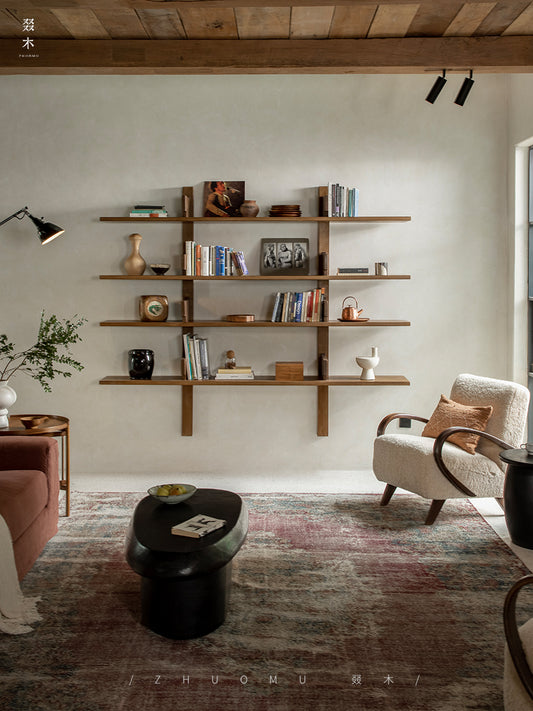 wall shelf system, modular wall shelving, mid century wood shelf, floating teak shelf, wooden wall bookcase, display shelving system, handcrafted wall furniture, piexlculpt studio