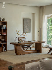 koi table, sculptural wood table, solid wood tea table, organic furniture, handcrafted furniture, piexlculpt studio, wabi sabi furniture, japanese design table, long wooden desk, art furniture