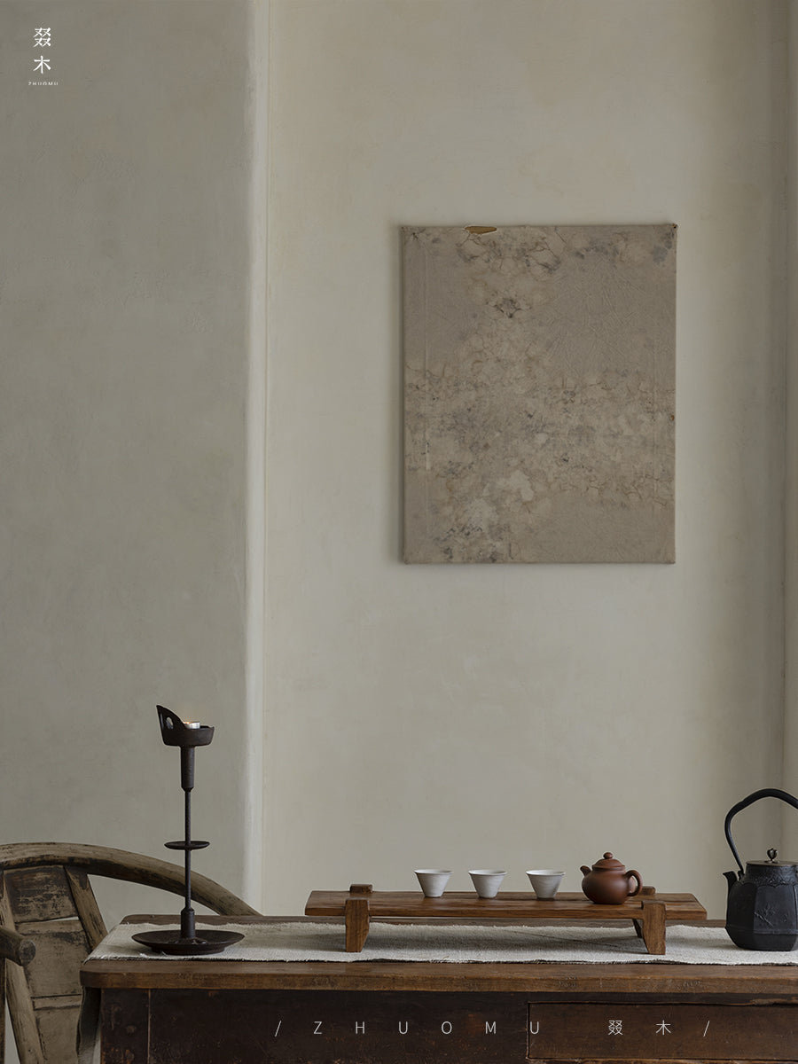 wabi tea tray, solid wood tea board, gongfu tea tray, japanese wabi sabi decor, piexlculpt studio, minimalist wood tray, zen tea table accessory, rustic wood serving board, handcrafted tea ceremony set, wooden tea display