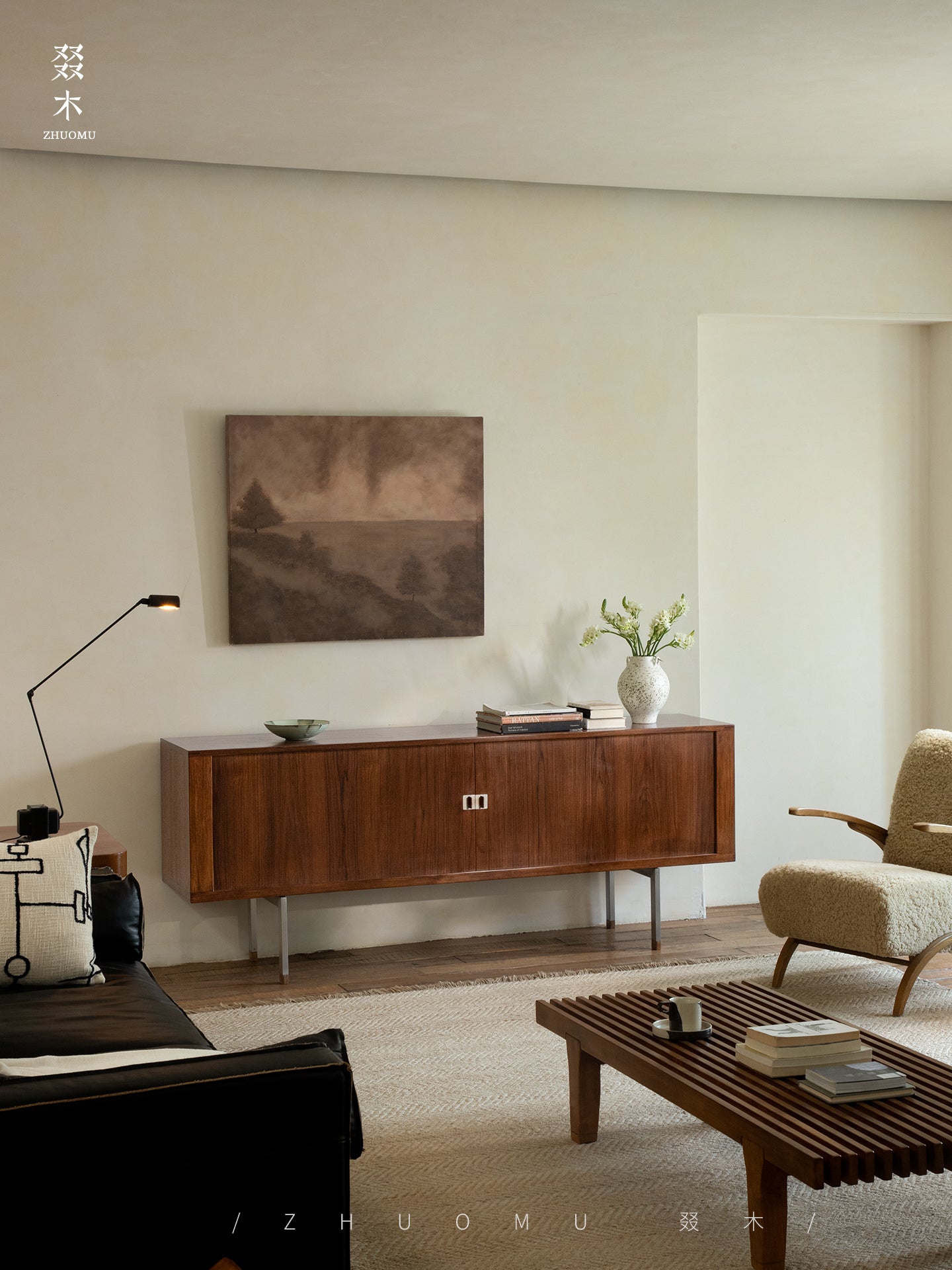 tambour sideboard, teak media console, mid century teak cabinet, teak sideboard, roll door cabinet, danish modern furniture, handcrafted wood furniture, teak buffet cabinet, piexl sculpt studio