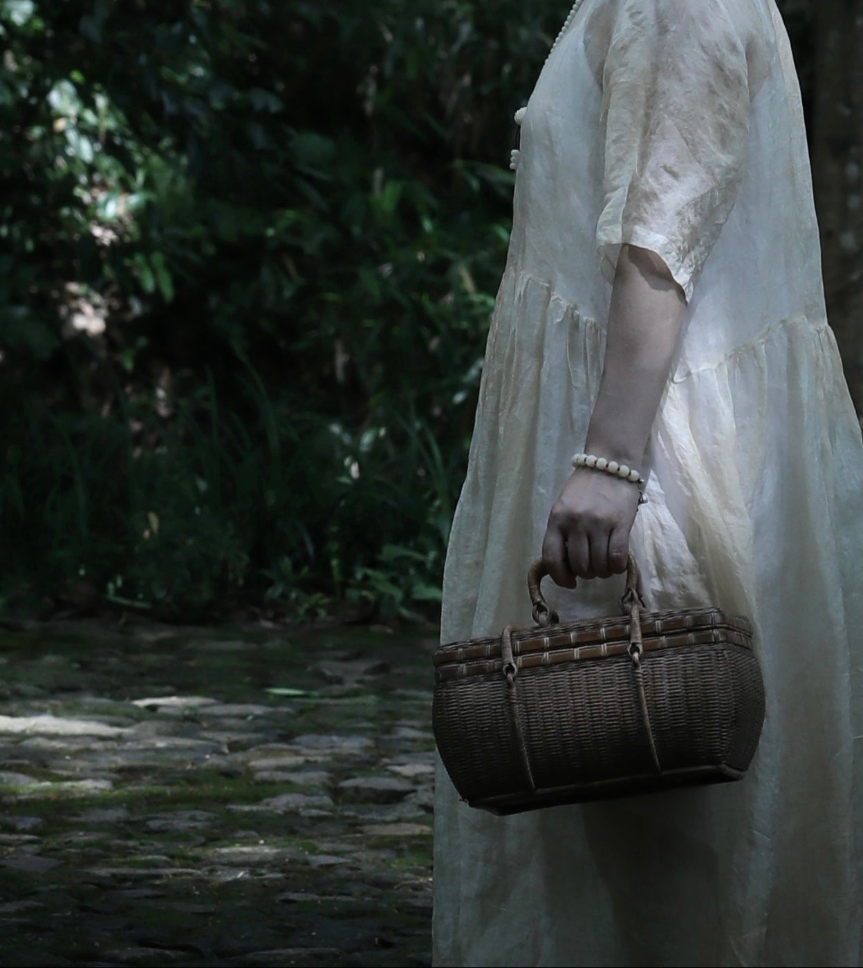 bamboo tea chest, portable tea box, outdoor tea storage, handwoven bamboo case, tea accessory organizer, bamboo picnic chest, oriental tea set box, handcrafted bamboo chest, Piexlculpt tea storage