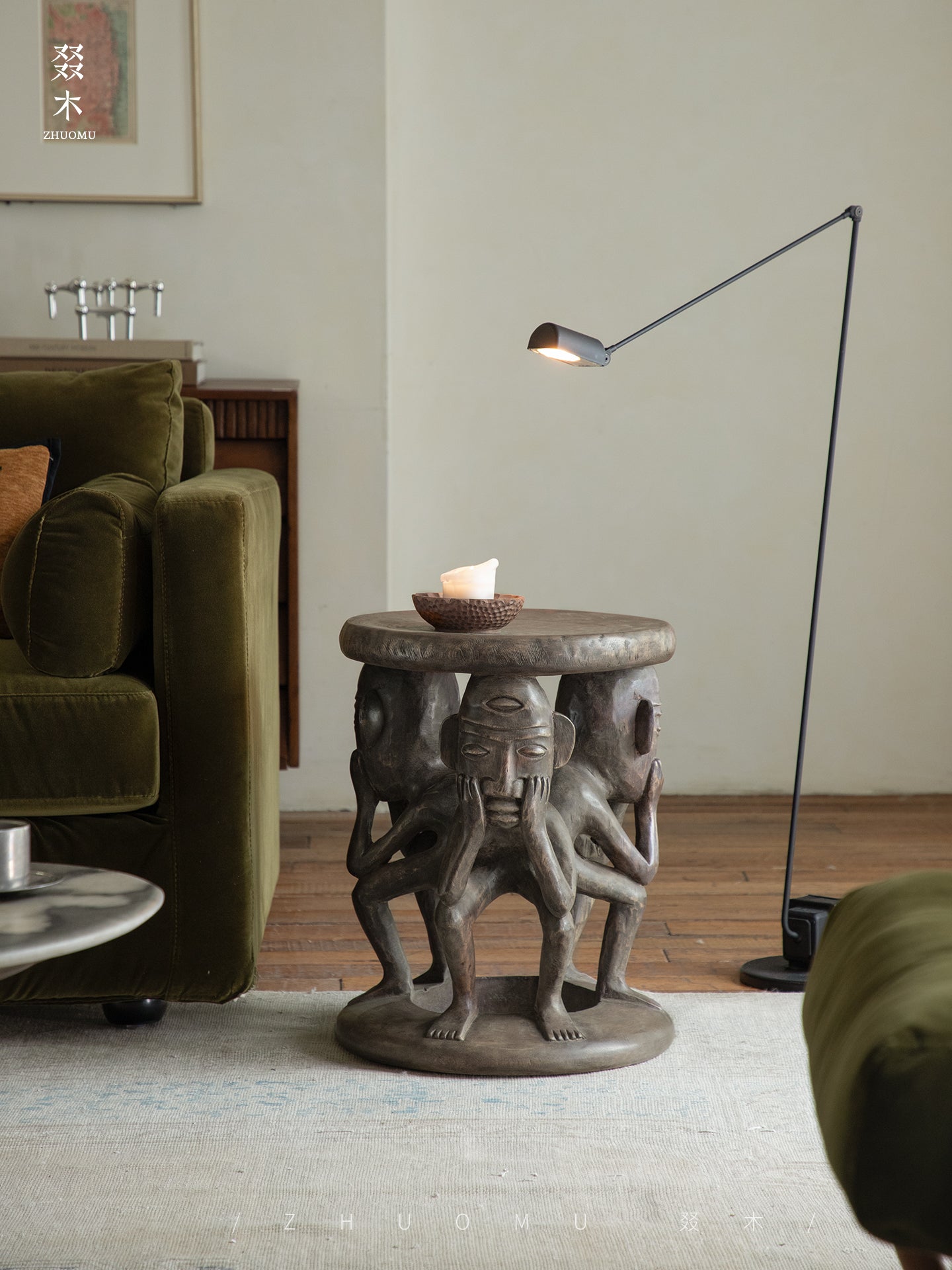 Senufo stool, African wood carving, tribal furniture, hand carved stool, wooden sculpture table, primitive design furniture, solid wood accent stool, piexlculpt