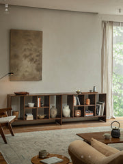 chandigarh furniture, mid century open shelf, teak storage cabinet, le corbusier furniture, handcrafted wood shelf, architectural furniture, teak bookshelf, minimalist solid wood furniture, modular teak unit