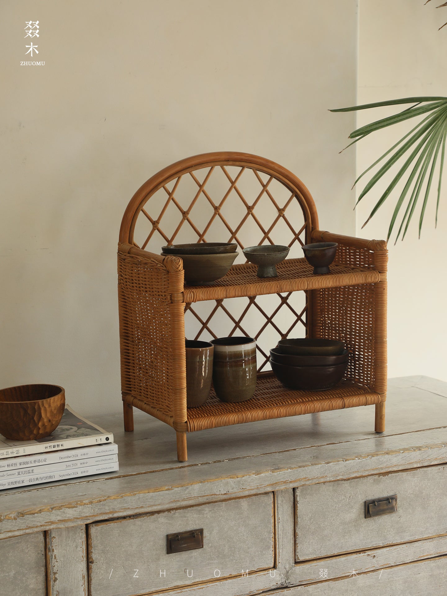 rattan shelf, rattan storage rack, handwoven rattan organizer, bamboo shelf, natural rattan furniture, double layer rack, vintage rattan decor, handcrafted rattan shelf, boho home organizer, artisan rattan storage