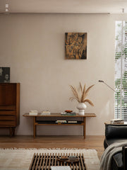 noa coffee table, rattan wood table, solid wood furniture, wabi sabi coffee table, japanese scandinavian furniture, handcrafted wooden table, piexlculpt studio, natural oak coffee table, zen interior decor