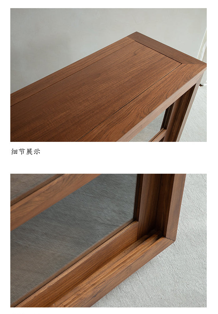 teak glass sideboard, sliding door cabinet, solid wood TV console, handcrafted teak furniture, minimalist teak buffet, artisan wood furniture, wabi-sabi furniture, boho teak cabinet, japanese scandi teak furniture