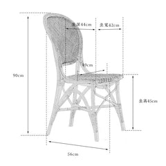 rattan bistro chair, banana fiber chair, rattan dining chair, french café chair, handwoven rattan furniture, natural rattan seat, bohemian dining furniture, wicker dining chair