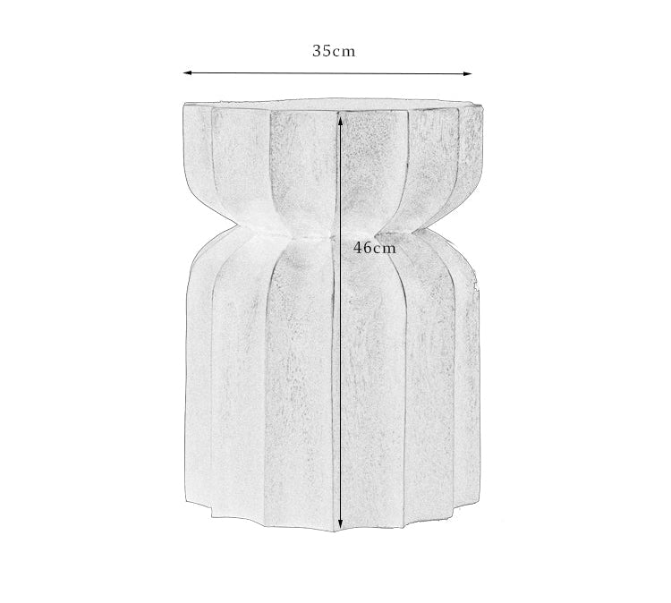 wood side table, solid wood accent table, carved wooden end table, handmade wood furniture, rustic wood nightstand, natural wood decor, modern artisan furniture, wooden pedestal table