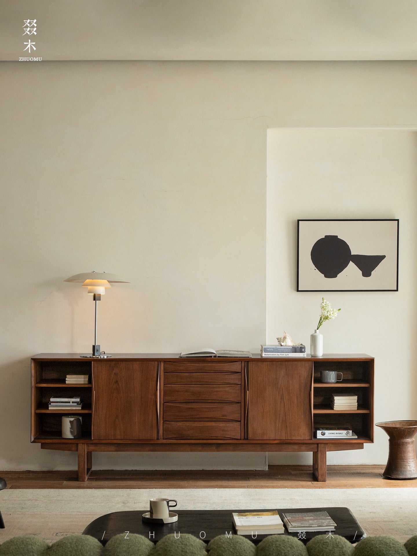 mid century teak sideboard, sliding door cabinet, danish modern credenza, handcrafted teak furniture, solid wood buffet, mcm furniture, minimalist teak console, vintage teak cabinet, artisan wood furniture