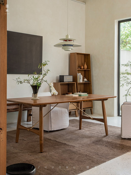 asa dining table, solid teak table, wabi sabi furniture, japanese minimalist dining table, handcrafted wood table, scandinavian furniture, piexlculpt studio, modern teak table, zen interior furniture, long wood dining table