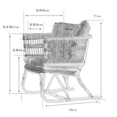 rattan armchair, rattan lounge chair, handwoven rattan furniture, natural rattan chair, outdoor rattan seating, bohemian interior design, handcrafted rattan armchair