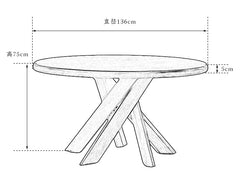 nami dining table, round teak table, solid wood table, wabi sabi furniture, japanese minimalist dining table, handcrafted round table, piexlculpt studio, zen furniture, french vintage design, teak dining table