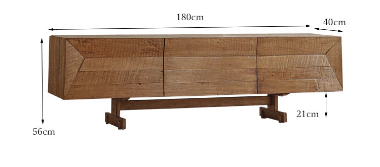solid wood TV console, handcrafted media cabinet, minimalist TV stand, reclaimed wood furniture, artisan TV unit, japanese scandi furniture, wabi-sabi console, modern wood sideboard, low wood cabinet