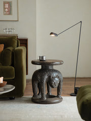 Senufo stool, African wood carving, tribal furniture, hand carved stool, wooden sculpture table, primitive design furniture, solid wood accent stool, piexlculpt