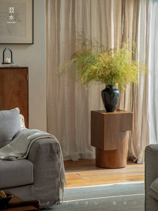 wood coffee table, solid wood center table, modular coffee table, geometric wooden table, sculptural wood furniture, handmade wood coffee table, modern solid wood furniture, rustic wooden decor, artisan wood table