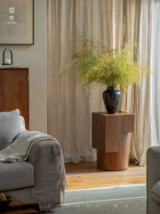 wood coffee table, solid wood center table, modular coffee table, geometric wooden table, sculptural wood furniture, handmade wood coffee table, modern solid wood furniture, rustic wooden decor, artisan wood table