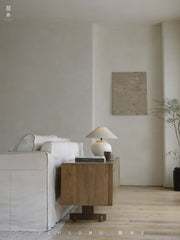 solid wood TV console, handcrafted media cabinet, minimalist TV stand, reclaimed wood furniture, artisan TV unit, japanese scandi furniture, wabi-sabi console, modern wood sideboard, low wood cabinet