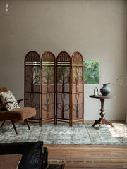 rattan folding screen, natural room divider, rattan privacy screen, handmade partition, woven home decor, rattan furniture, bohemian interior