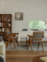 Chandigarh chair, rattan wood furniture, modernist wooden furniture, handwoven armchair, solid wood dining chair, minimalist home decor, mid-century design