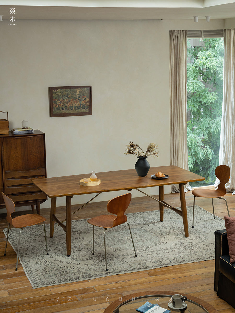 asa dining table, solid teak table, wabi sabi furniture, japanese minimalist dining table, handcrafted wood table, scandinavian furniture, piexlculpt studio, modern teak table, zen interior furniture, long wood dining table