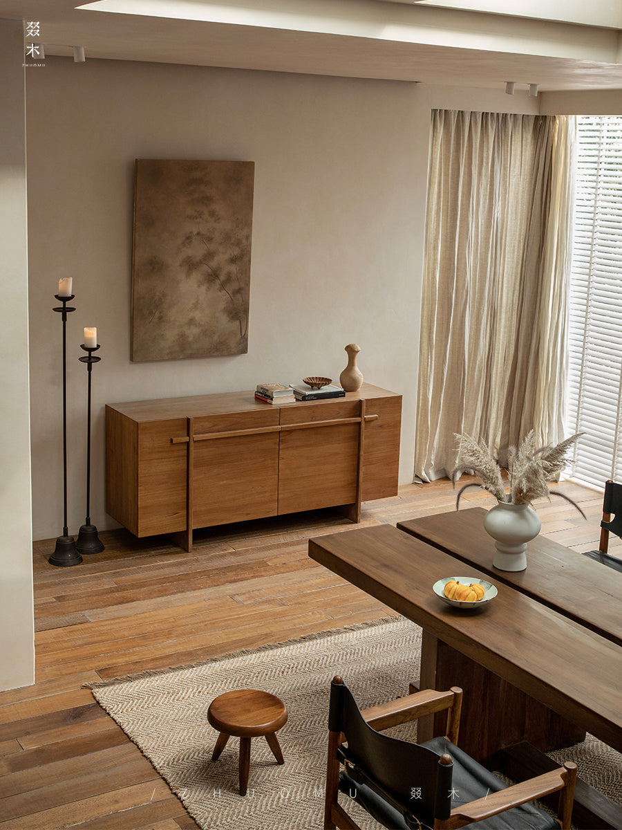 teak furniture, solid teak sideboard, indonesian teak buffet, mid century modern cabinet, solid wood furniture, handcrafted sideboard, teak console, minimalist dining furniture, bali wood furniture, piexlculpt studio