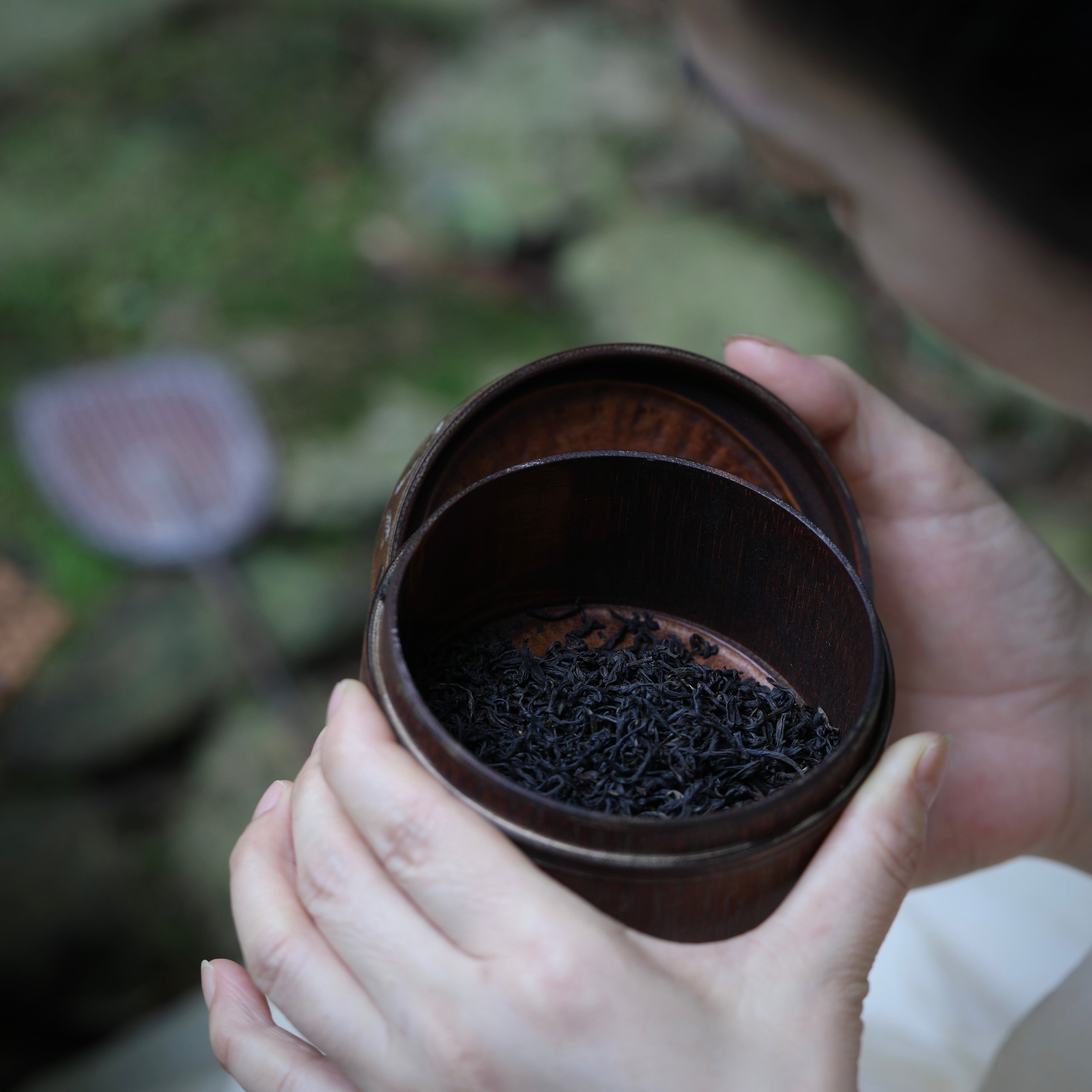 bamboo tea caddy, carved bamboo tea canister, leaf pattern tea jar, airtight tea storage, handcrafted tea container, wood engraving art, Piexlculpt Studio, artisan bamboo crafts, japanese tea box, loose leaf storage jar