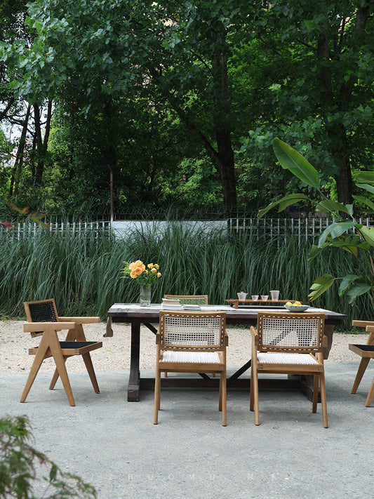 Chandigarh chair, rattan wood furniture, modernist wooden furniture, handwoven armchair, solid wood dining chair, minimalist home decor, mid-century design