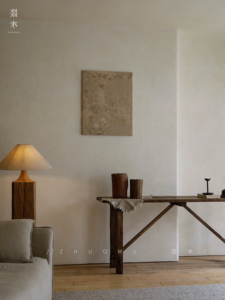 nami console table, long wood table, wabi sabi furniture, japanese minimalist furniture, solid wood entryway table, handcrafted long table, zen furniture, piexlculpt studio, rustic teak console, japanese style hallway table