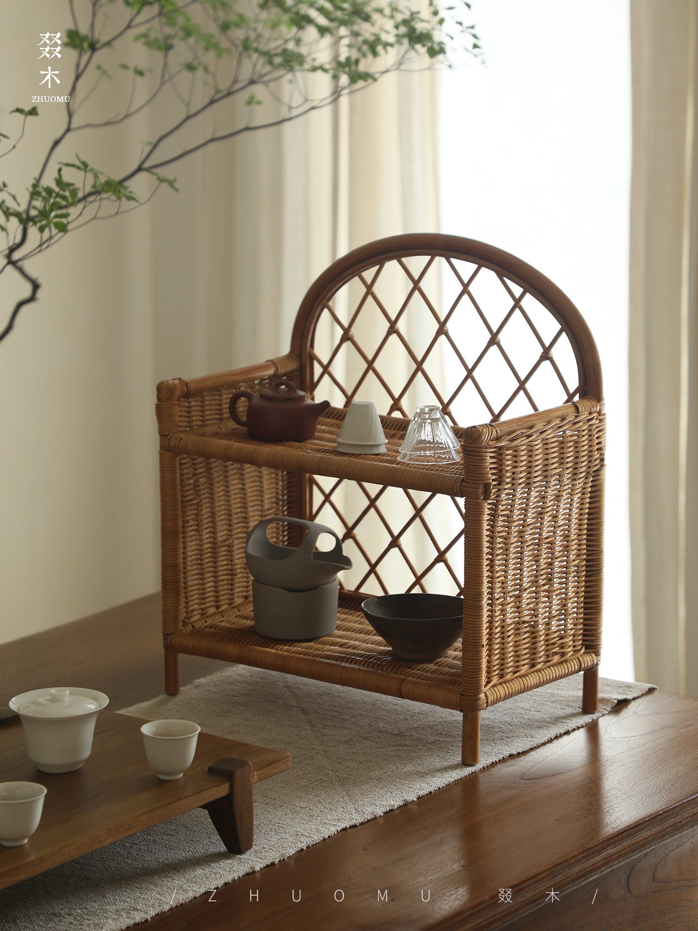 rattan shelf, rattan storage rack, handwoven rattan organizer, bamboo shelf, natural rattan furniture, double layer rack, vintage rattan decor, handcrafted rattan shelf, boho home organizer, artisan rattan storage