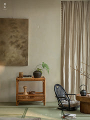 rattan floor chair, tatami chair, rattan swivel chair, handwoven rattan furniture, Japanese floor chair, bohemian interior, tea room seating, handcrafted rattan seat