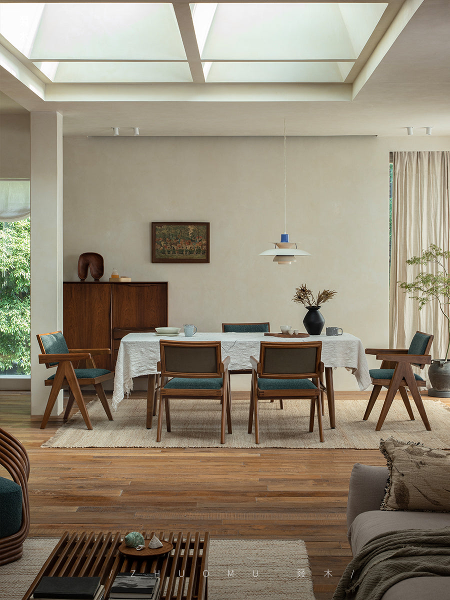 Chandigarh chair, rattan wood furniture, modernist wooden furniture, handwoven armchair, solid wood dining chair, minimalist home decor, mid-century design