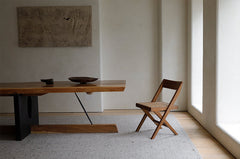 Chandigarh chair, rattan wood furniture, modernist wooden furniture, handwoven armchair, solid wood dining chair, minimalist home decor, mid-century design