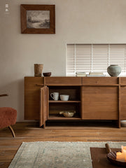 teak furniture, solid teak sideboard, indonesian teak buffet, mid century modern cabinet, solid wood furniture, handcrafted sideboard, teak console, minimalist dining furniture, bali wood furniture, piexlculpt studio