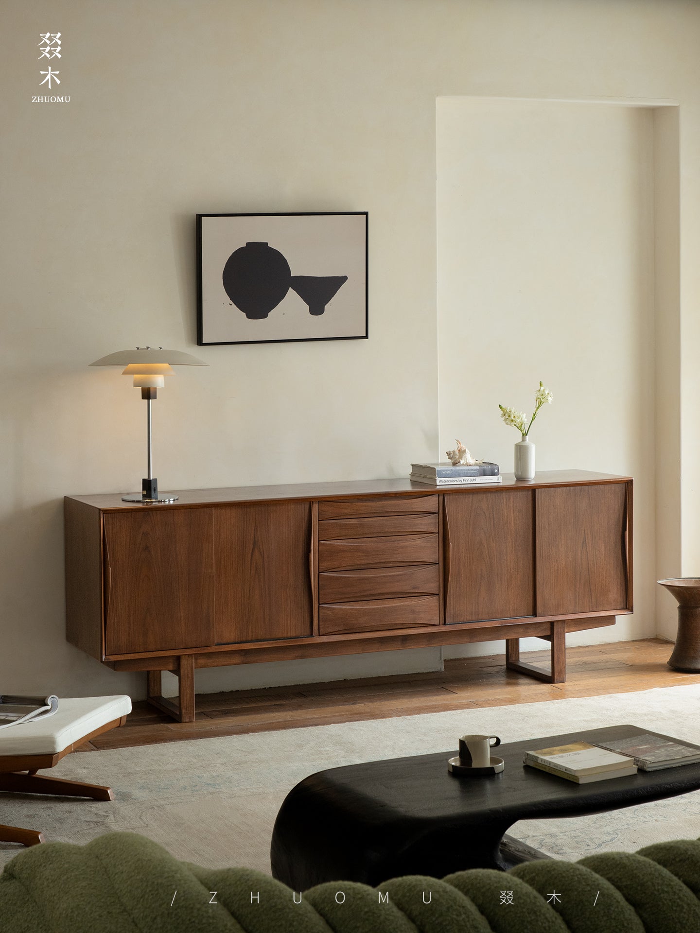 mid century teak sideboard, sliding door cabinet, danish modern credenza, handcrafted teak furniture, solid wood buffet, mcm furniture, minimalist teak console, vintage teak cabinet, artisan wood furniture