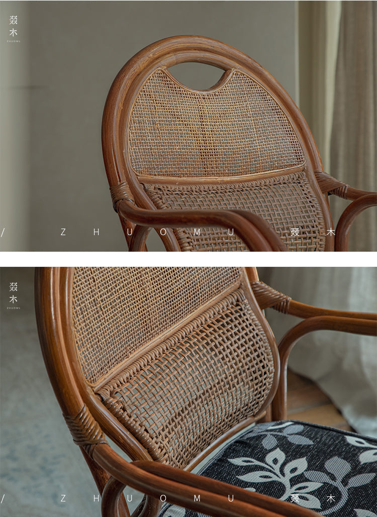 rattan swivel chair, handwoven rattan chair, rotating rattan chair, bamboo armchair, vintage rattan lounge chair, natural rattan furniture, handcrafted rattan seat, dining rattan chair, tea room chair, boho rattan furniture