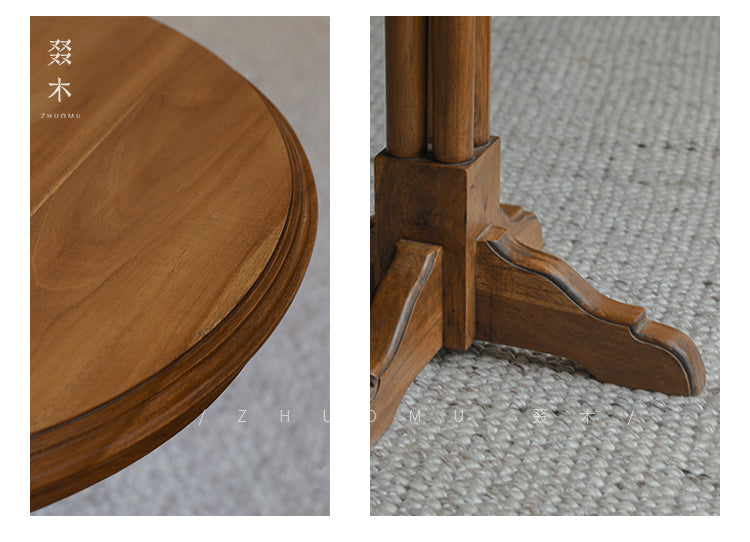 mori side table, solid wood end table, round side table, japanese minimalist furniture, wabi sabi furniture, handcrafted wood table, piexlculpt studio, zen furniture, wooden bedside table, natural oak side table