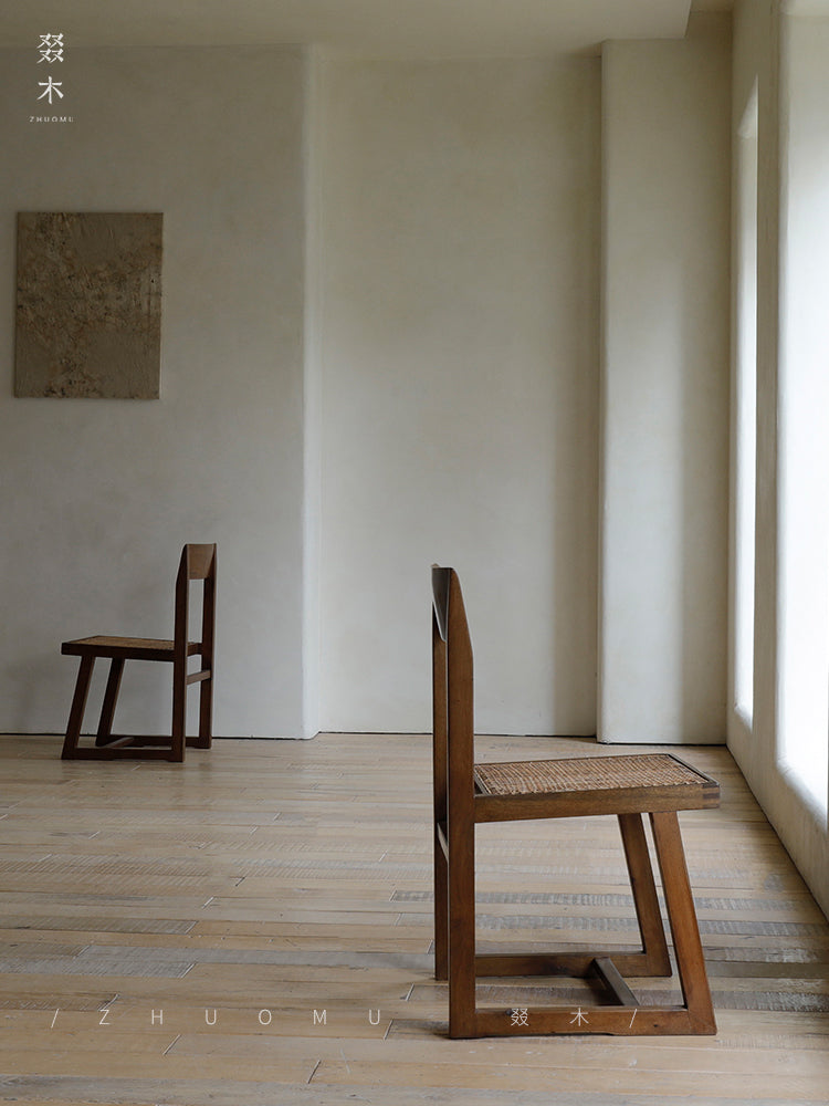 Chandigarh chair, rattan wood furniture, modernist wooden furniture, handwoven armchair, solid wood dining chair, minimalist home decor, mid-century design